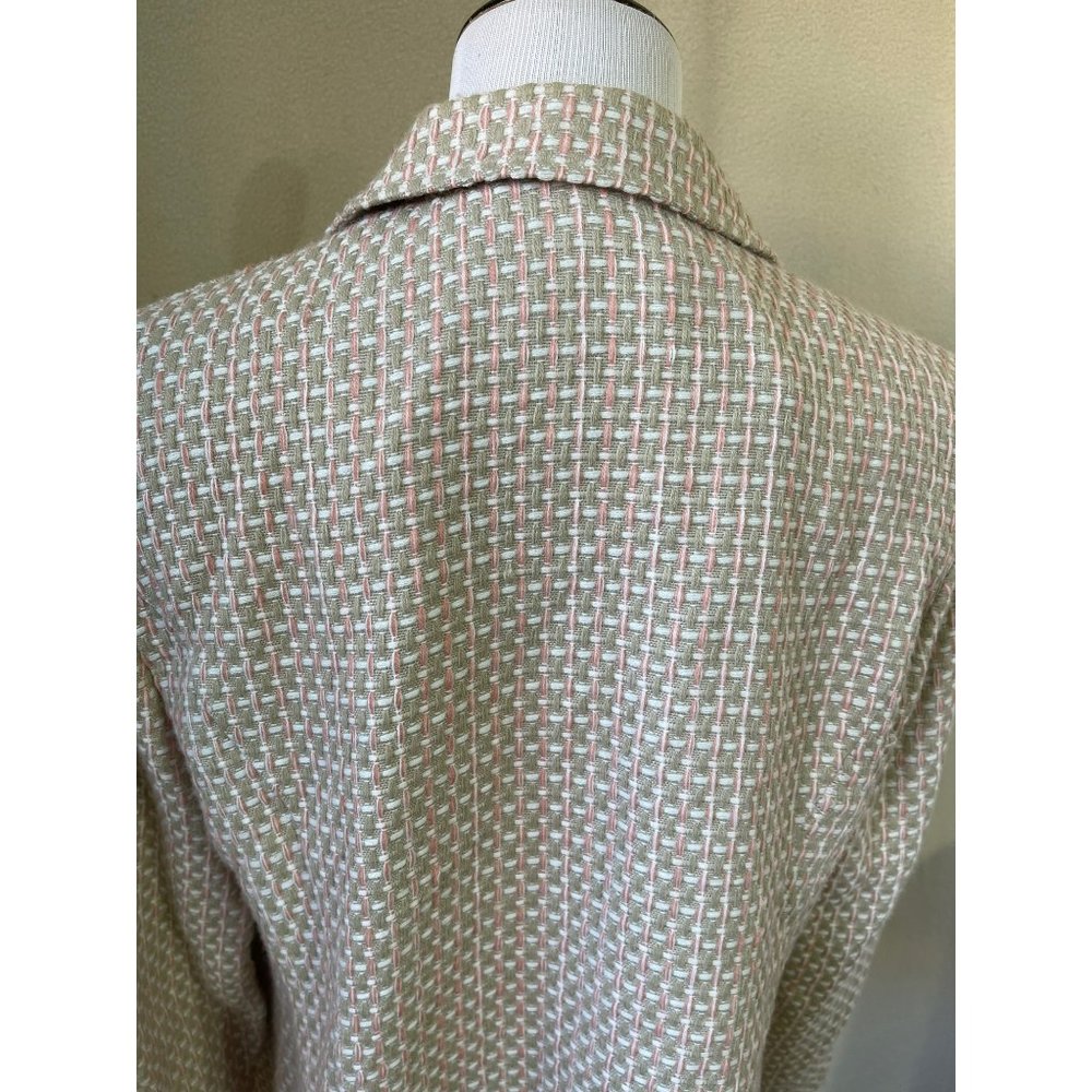 Courtenay Vintage Tan Thread Weaved Long Sleeve 3-Button Front Blazer Jacket - Picture 6 of 10